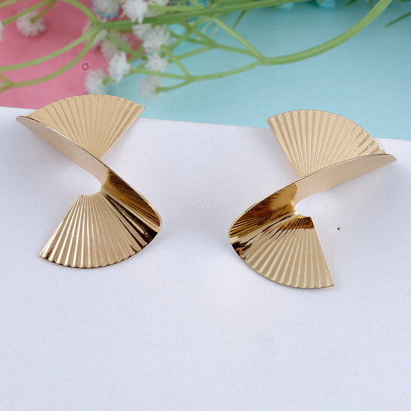 Irregular Spiral Fan Blade Earrings