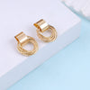 Gold Overlapping Hoop Earrings