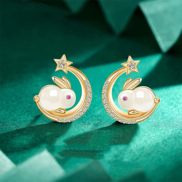 Moon Star Rabbit Earrings