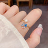 Moonstone Flower Pearl Ring