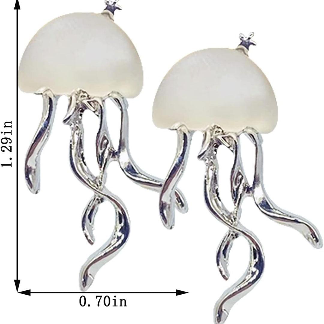 Jellyfish Earrings - Silver Plated Ear Jewelry