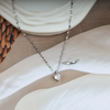 Love White Mini Heart Necklace, Ring Set