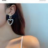 Delightful Black Bow Heart Earring