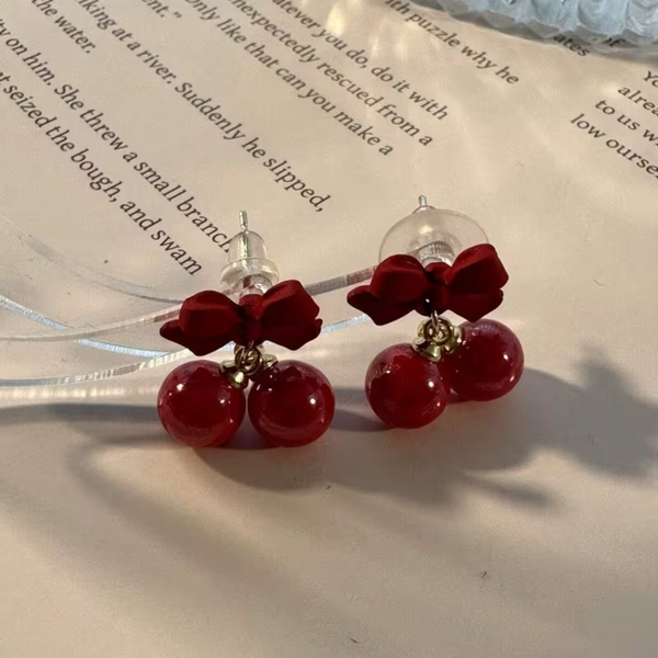 Ruby Ribbon Earring