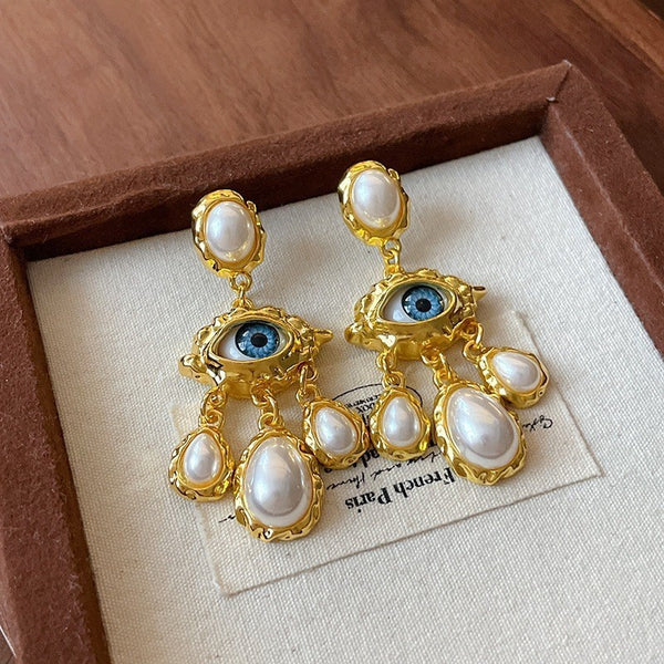 Evil eye earrings