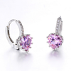 Silver Plated Purple Stone Hoop Earring