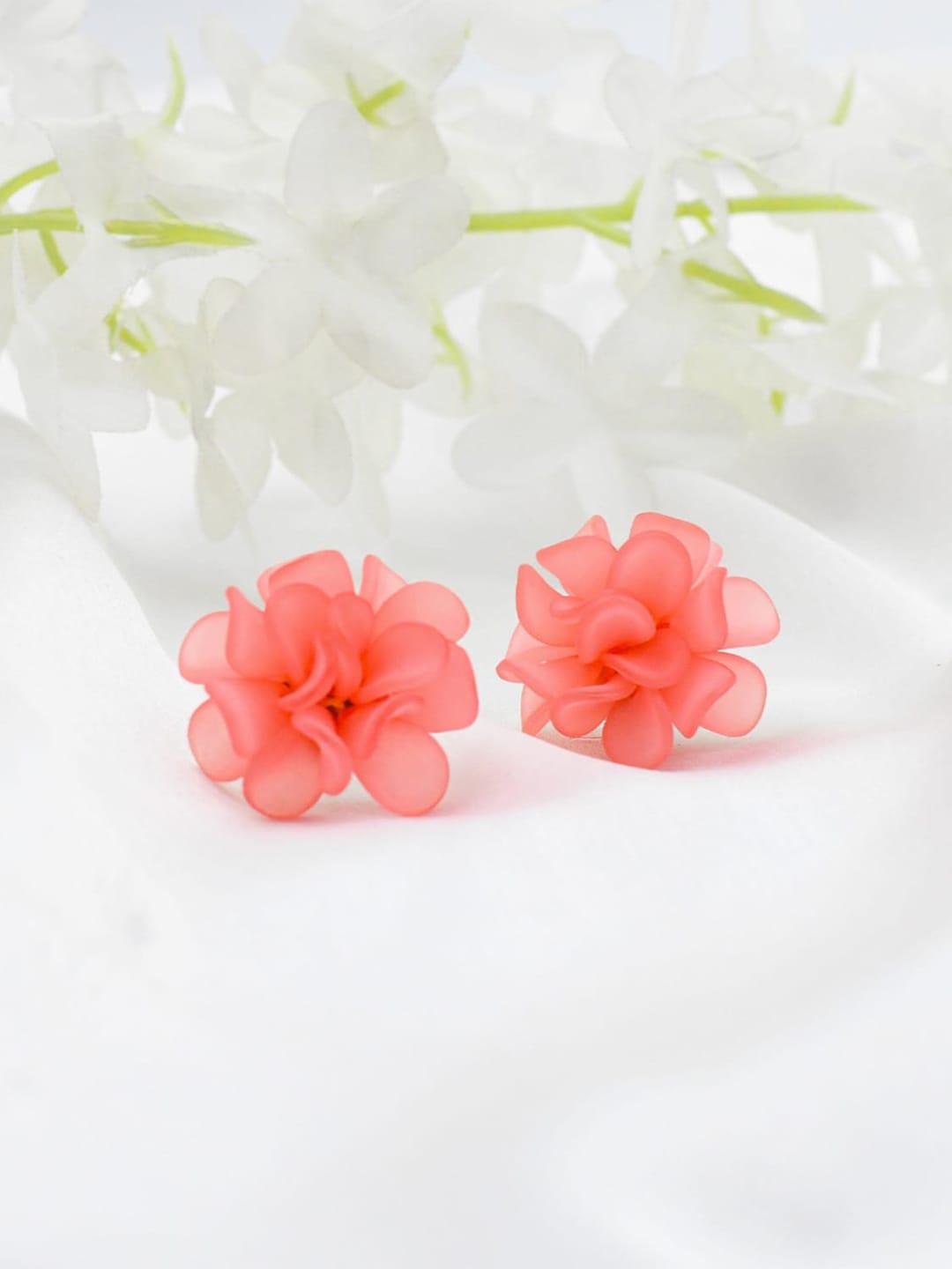 Pretty Acrylic Flower Design Stud Earring