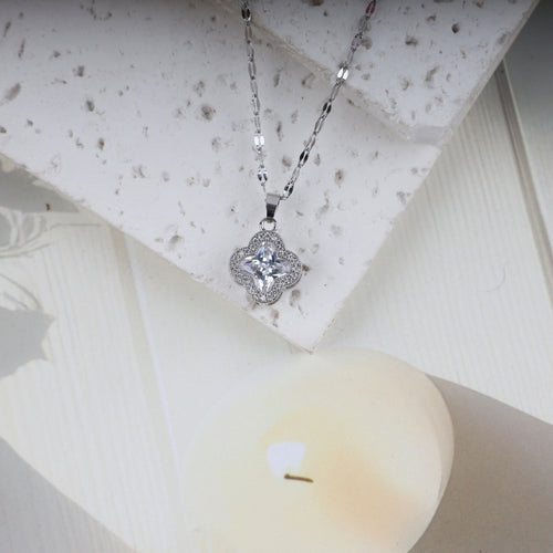 Silver Flower Pendant Necklace