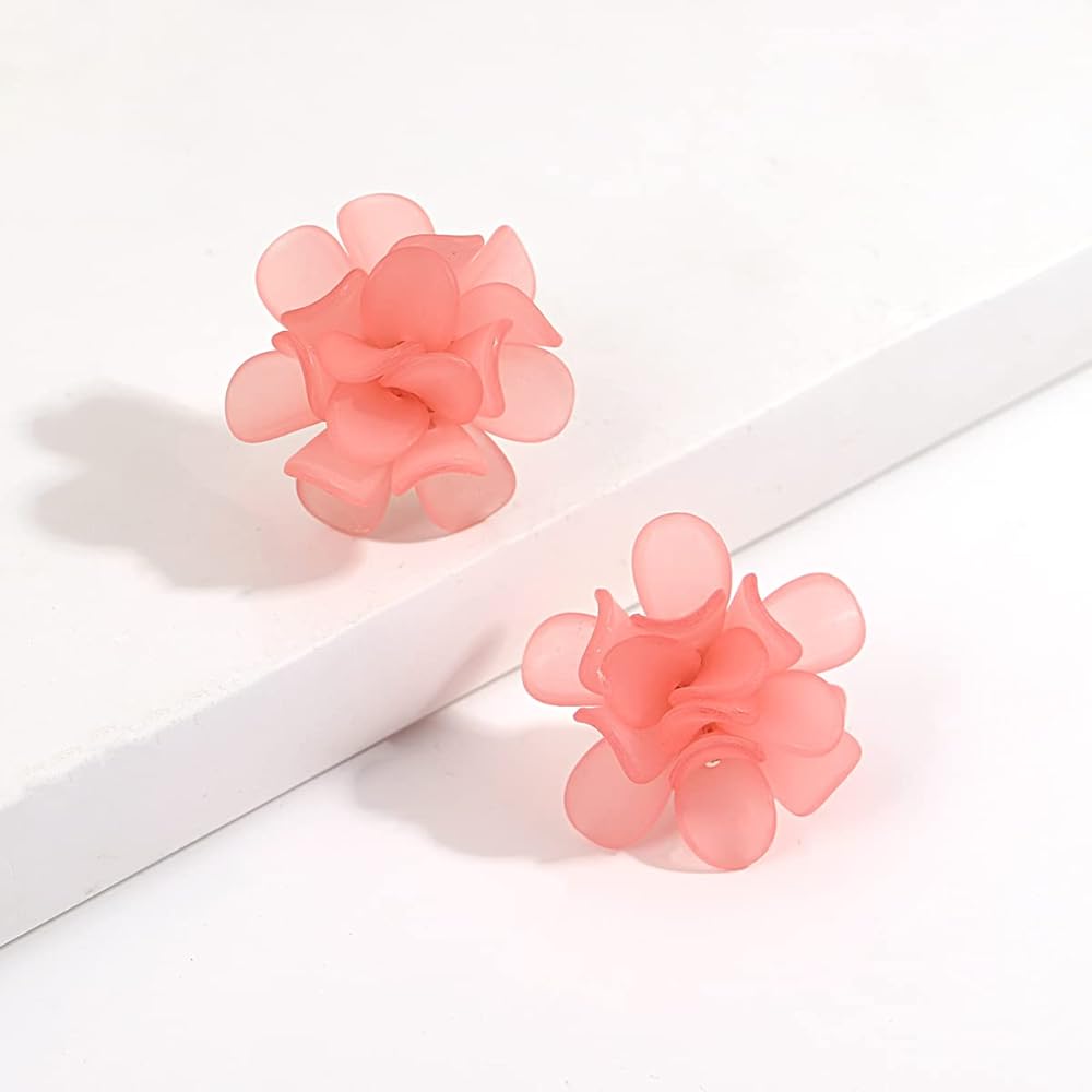 Pretty Acrylic Flower Design Stud Earring