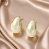 Teardrop Pearl Stud Earrings