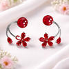 Elegant Floral Red Earring