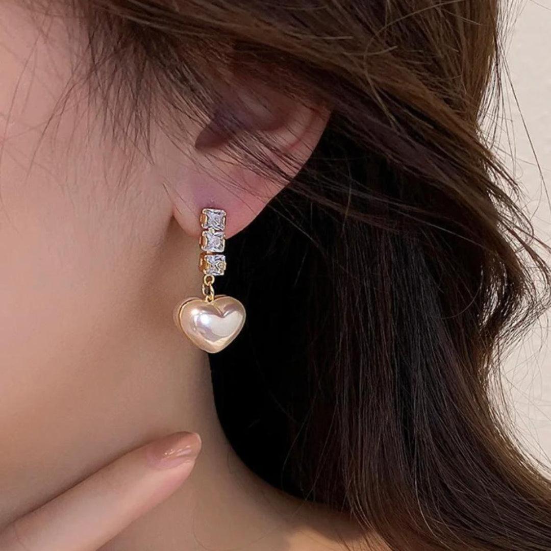 White style stone earrings