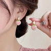 Rhinestone Heart Peach Drop Earring