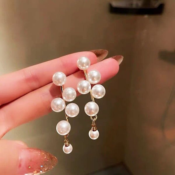 Long Pearl Drop Earring