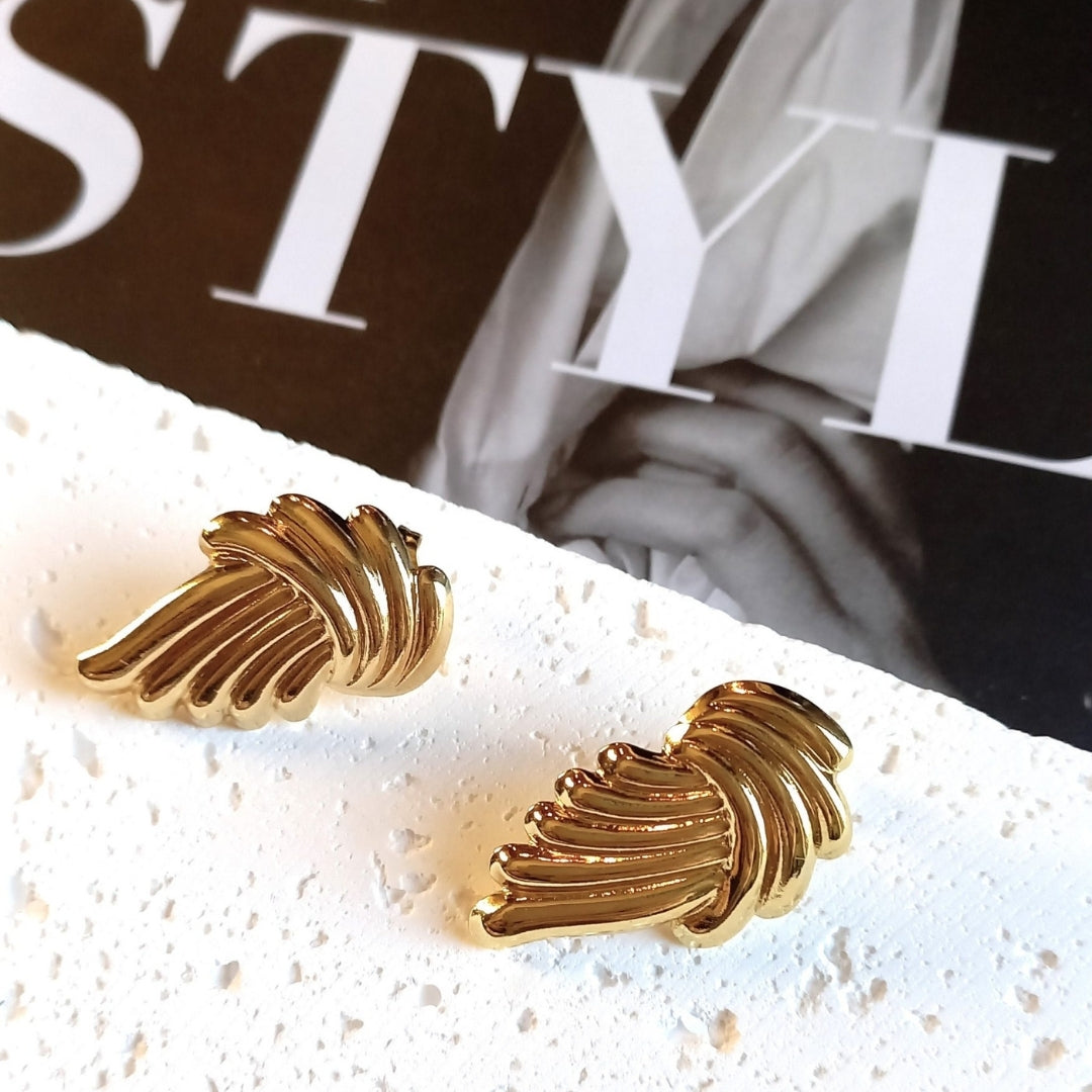 Anti Tarnish Gold Unique Style Stud Earring