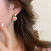 Rhinestone Heart Peach Drop Earring