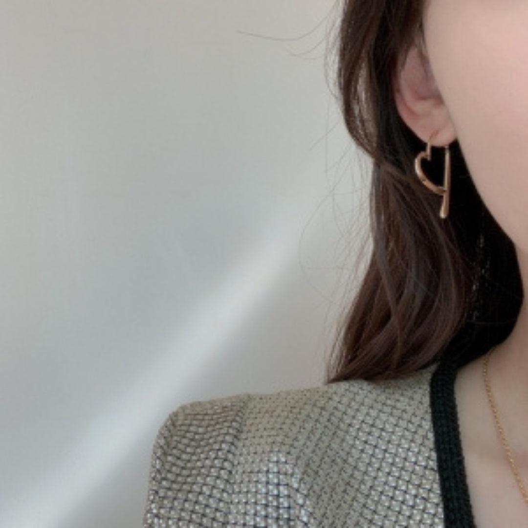 Gold Heart Hoop Earrings