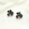 Black Flower Collage Earring