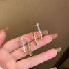 Pack Of 2 Gold-Plated Crystal Spiral Hoop Earrings