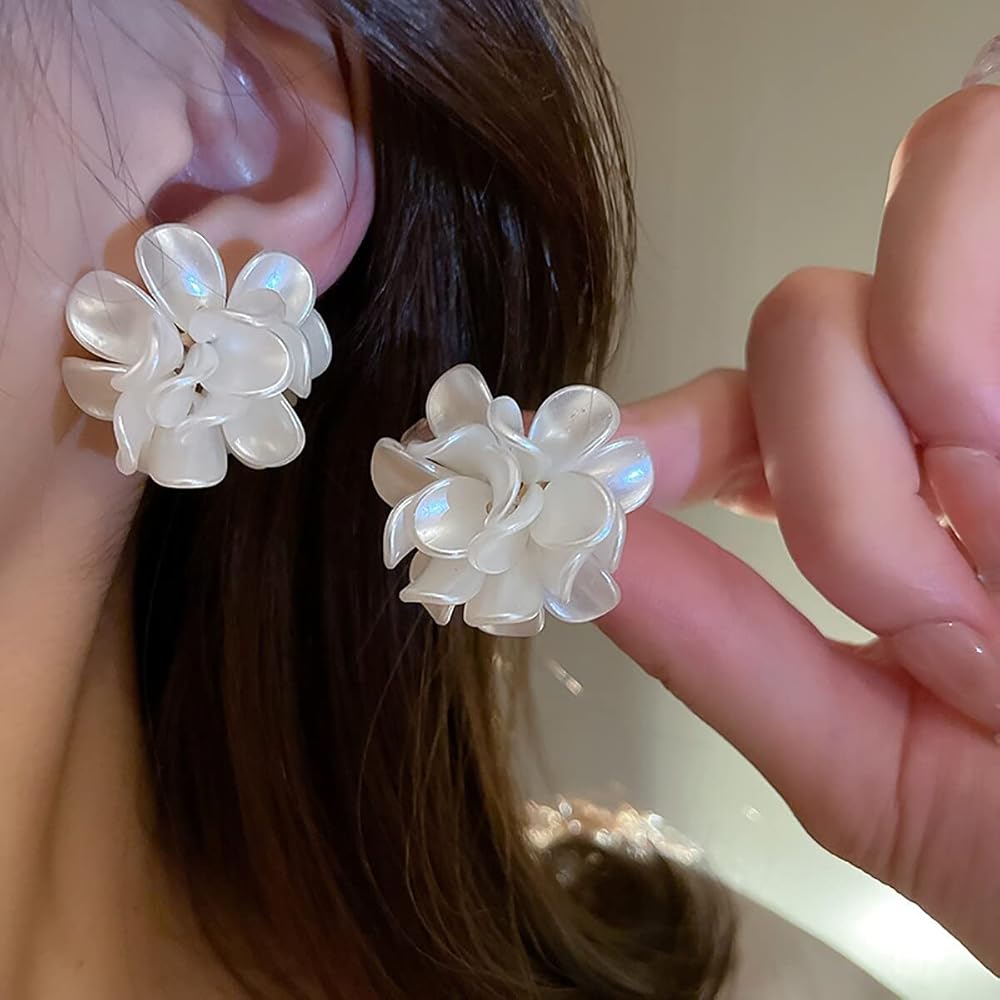 Big Flower Design Stud Earring