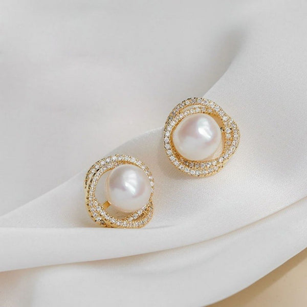 Pack Of 3 Golden Bow Pearl Earring