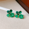 Green Flower Design Earring