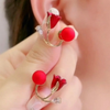 Western Red Rose Stud Earring