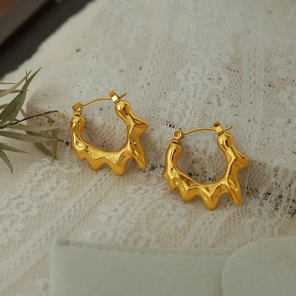 Anti tarnish small gold hoop earrings