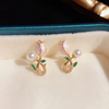 Pink Pearl tulip stud earrings
