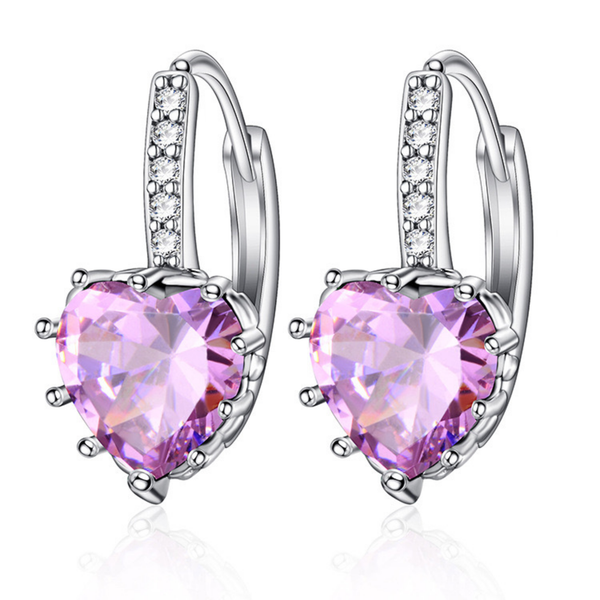Pink Heart Shape Drop Earring