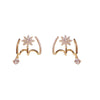 Gold-plated zircon needle claw earrings