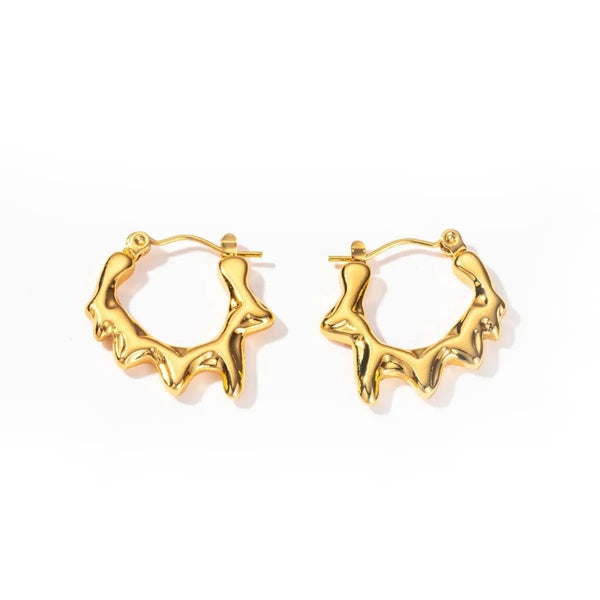Anti tarnish small gold hoop earrings