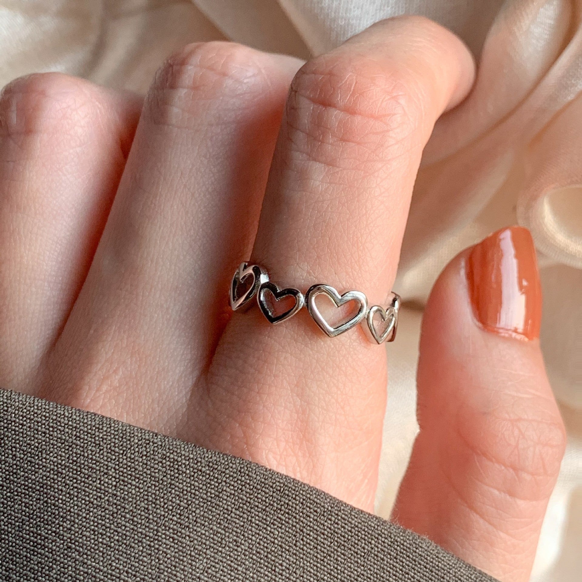 Silver Mini Heart Ring