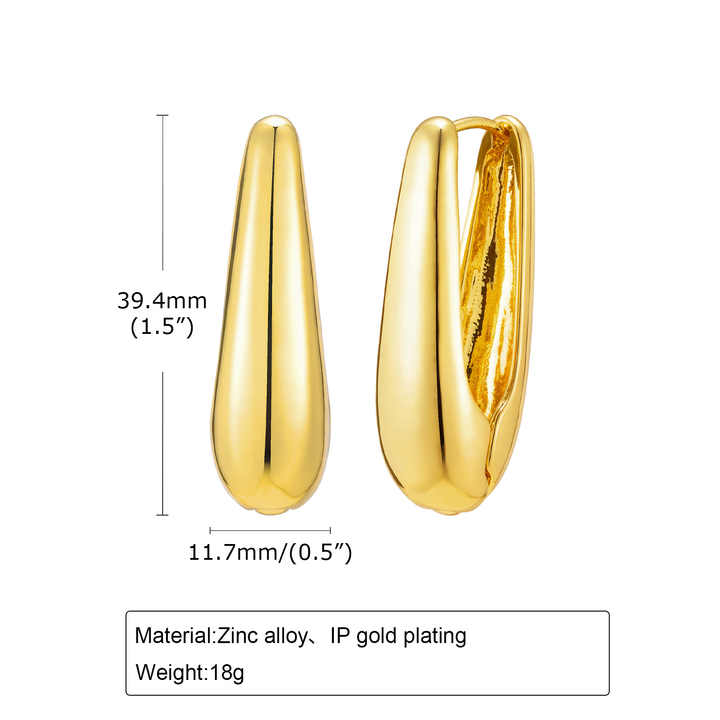 Large Plain U Shape earrings