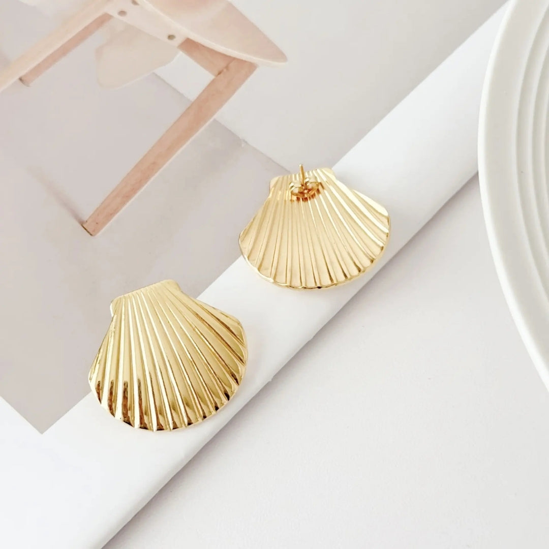 Anti Tarnish Chunky Seashell Earrings