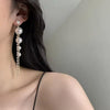 Elegant Dangling Pearl and Rhinestone Earrings