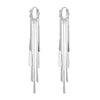 Metallic Silver Long Tassel Earrings