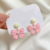 Pink Bow Earring