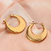 Anti tarnish golden moon earrings