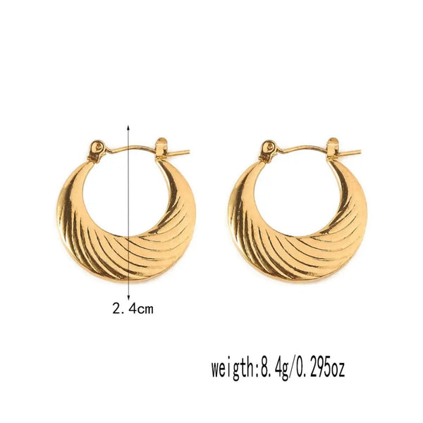 Anti tarnish golden moon earrings