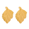 Anti tarnish leaf drop earrings