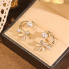 Elegant White Pearl Flower Earrings