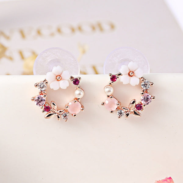 Pack Of 3 Flower Heart Earring
