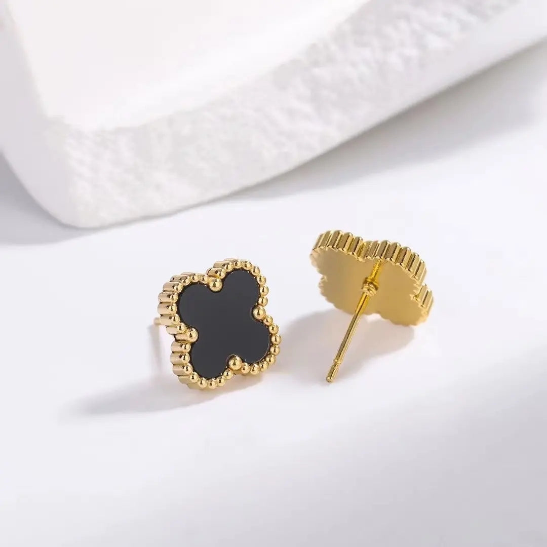 Anti Tarnish Cute Lil Black Stud Earring