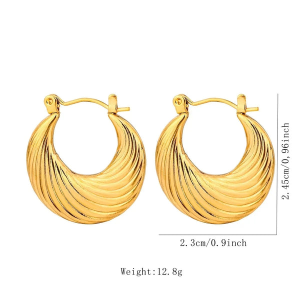 Anti tarnish golden moon earrings