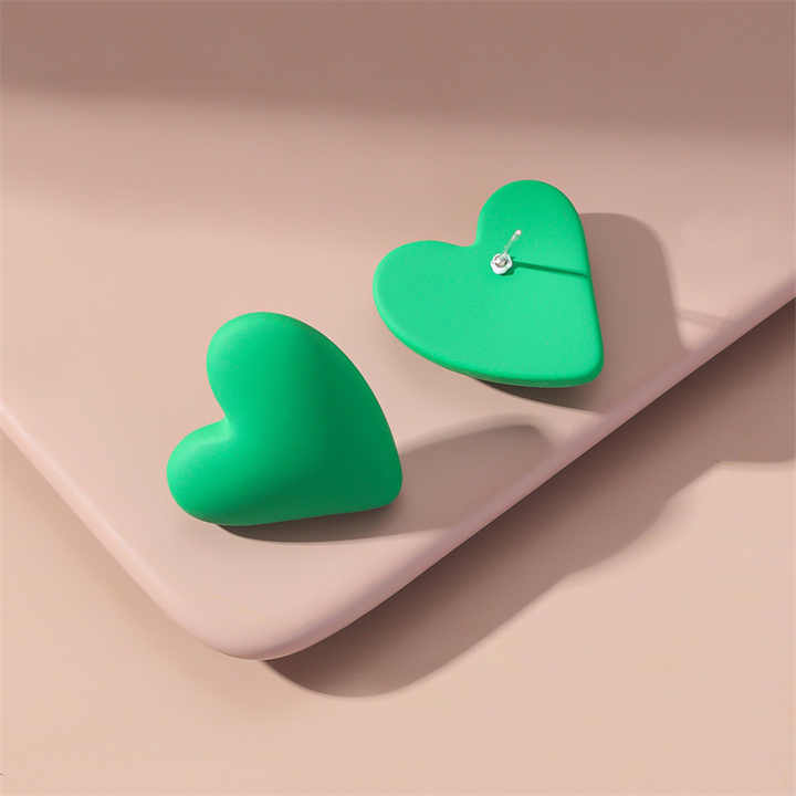 Heart Trendy Green Color Earring