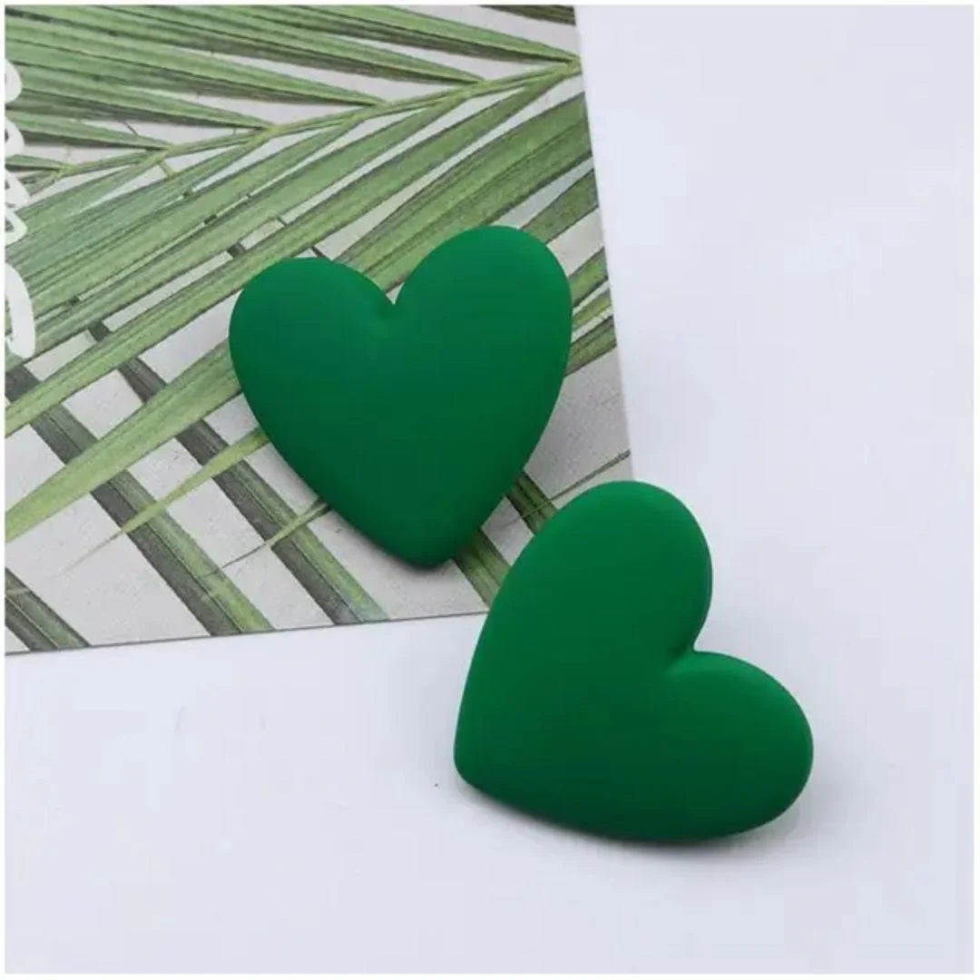 Heart Trendy Green Color Earring