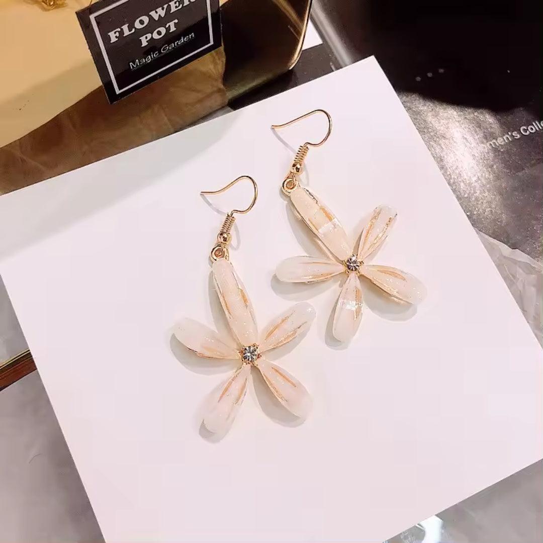 Translucent Flower Drop Earrings