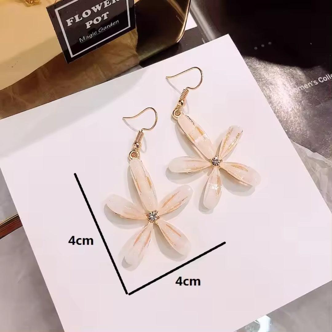 Translucent Flower Drop Earrings