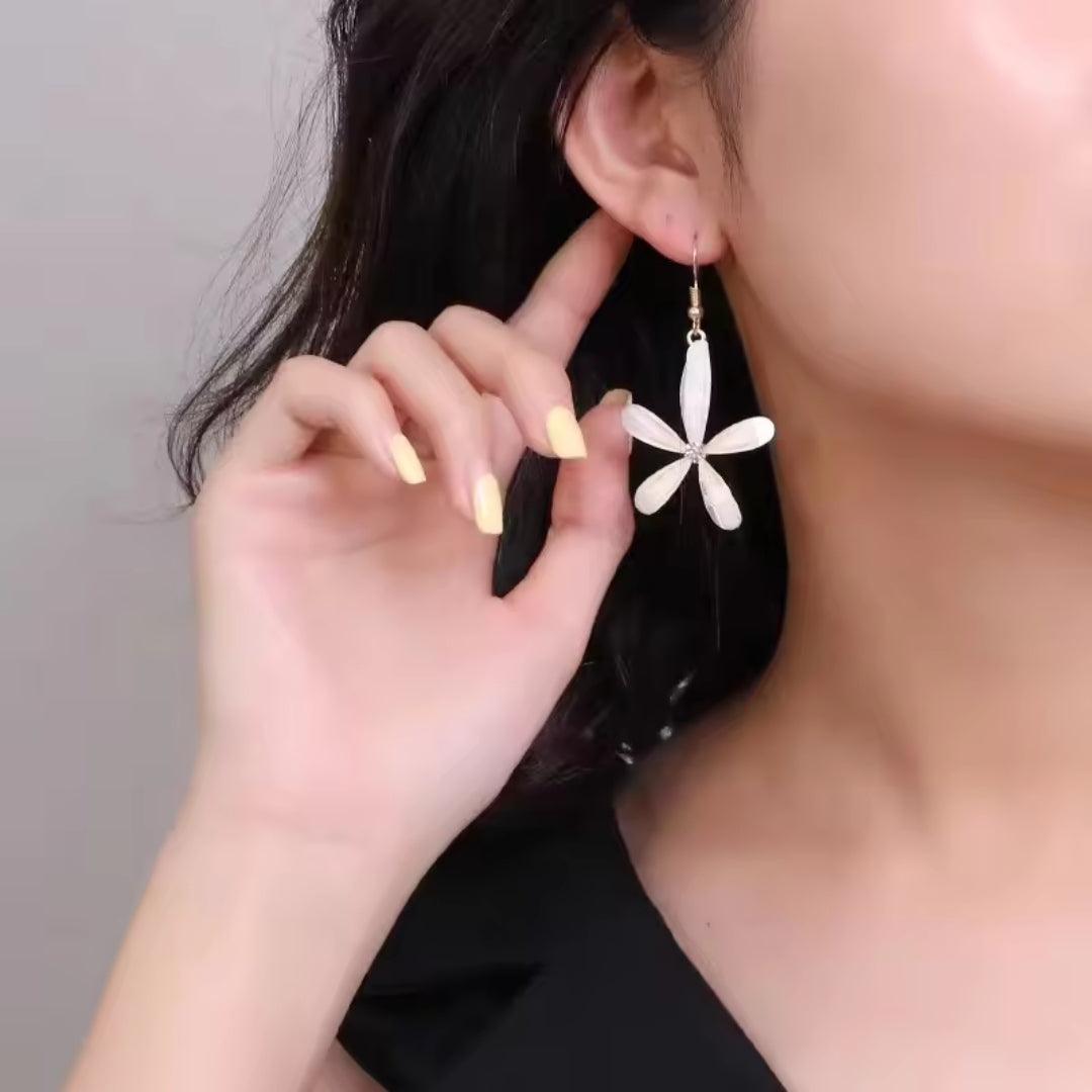 Translucent Flower Drop Earrings